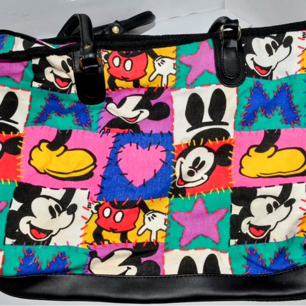 Vintage Mickey & Co Large Tote Bag Mickey Mouse Heads Disney Honey Fashions